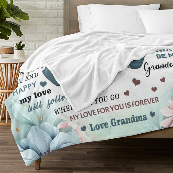 Grandson Blanket Gifts from Grandma, Grandpa, Grandparents, Nana, Grandson Birthday Graduation Soft Bed Throws Blankets