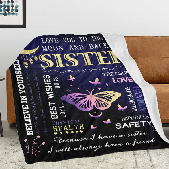 Sister Blanket Gifts, Throw Blankets Gift for Mothers Day, Christmas, Happy Birthday Gifts, Sisters Graduation Gifts Ideas for Women