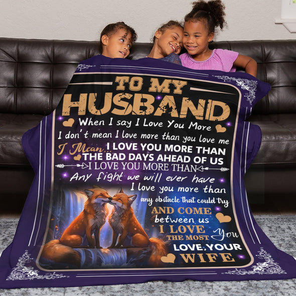 Husband Gifts Blanket, Anniversary Couple Gifts for Him, Throw Blanket for Boyfriend Christmas, Valentine, Birthday, Wedding Gifts