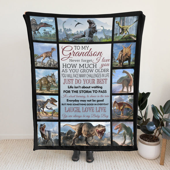 Grandson Blanket Gifts from Grandma, Grandpa, Grandparents, Nana, Grandson Birthday Graduation Soft Bed Throws Blankets