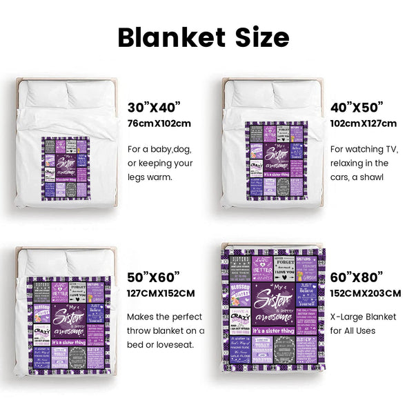 Sister Blanket Gifts, Throw Blankets Gift for Mothers Day, Christmas, Happy Birthday Gifts, Sisters Graduation Gifts Ideas for Women