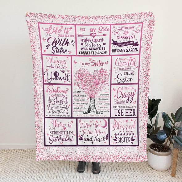 Sister Blanket Gifts, Throw Blankets Gift for Mothers Day, Christmas, Happy Birthday Gifts, Sisters Graduation Gifts Ideas for Women