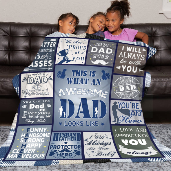 Gift for Dad from Daughter Son, Dad Blanket for Father's Day, Bed Couch Throw Blankets for Anniversary Birthday Christmas