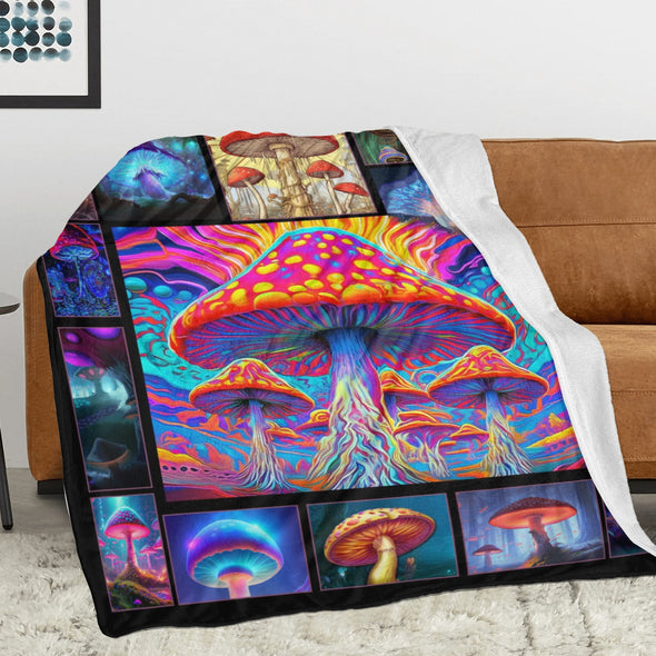 Mushroom Blanket Gifts for Kids Women Throw Blanket for Bed Couch Christmas Home Decorative All Season