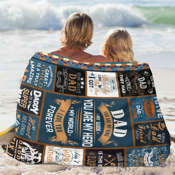 Gift for Dad from Daughter Son, Dad Blanket for Father's Day, Bed Couch Throw Blankets for Anniversary Birthday Christmas