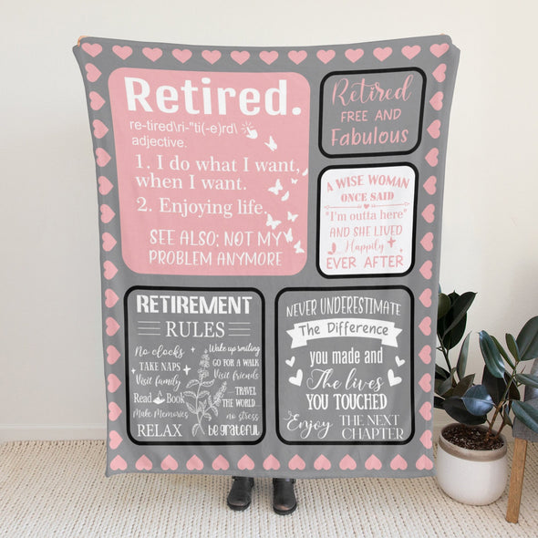 Retirement Blanket Gifts for Women/Men, Funny Farewell Throw Blanket for Going Away Gift, Coworker Leaving Gift