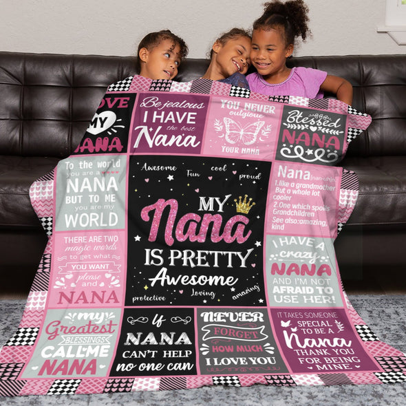 Nana Gifts Blanket, Birthday Gifts for Nana Throw, Nana Gifts from Grandkids, Grandma Gifts for Mothers Day Christmas