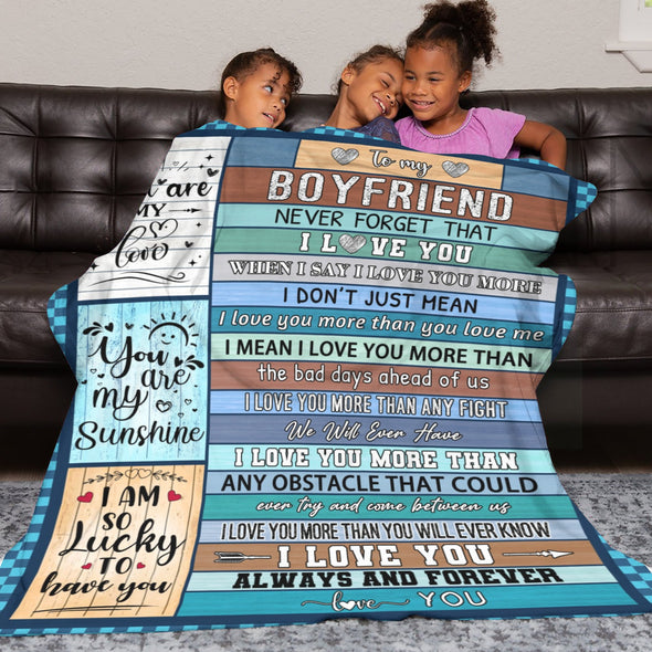 Gifts for Men Boyfriend, Valentine's Anniversary Christmas Birthday I Love You Throw Blanket for Him