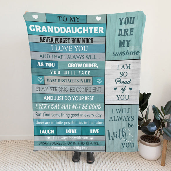 Granddaughter Blanket from Grandma, Birthday Gifts Throw Blanket from Grandparents, Christmas Graduation Wedding Valentine Gifts