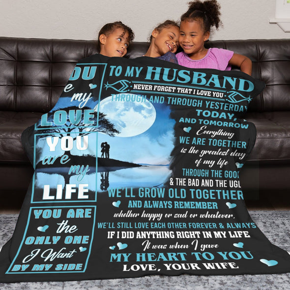 Husband Gifts Blanket, Anniversary Couple Gifts for Him, Throw Blanket for Boyfriend Christmas, Valentine, Birthday, Wedding Gifts