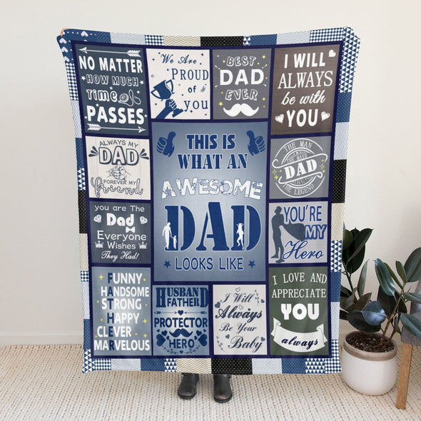 Gift for Dad from Daughter Son, Dad Blanket for Father's Day, Bed Couch Throw Blankets for Anniversary Birthday Christmas