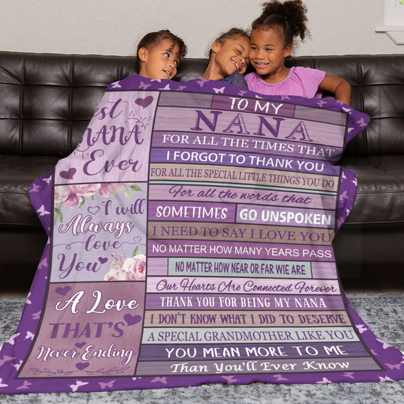 Nana Gifts Blanket, Birthday Gifts for Nana Throw, Nana Gifts from Grandkids, Grandma Gifts for Mothers Day Christmas