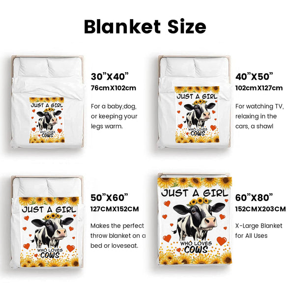 Cow Print Blanket, Cute Cow Throw Blanket Soft Sofa Couch Bed Travel Bedding Room Decor for Kids Teens Adults Christmas Gifts