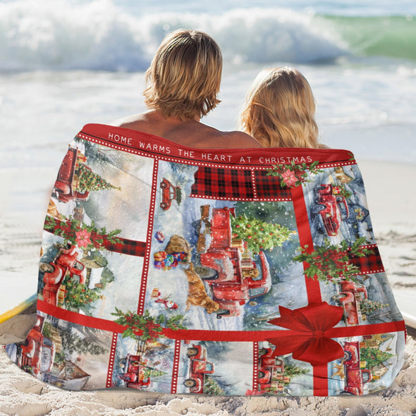 Christmas Blanket, Xmas Gift, Holiday Theme Red Throw for Couch and Bed Home Decor for Mom Women Girls Wife