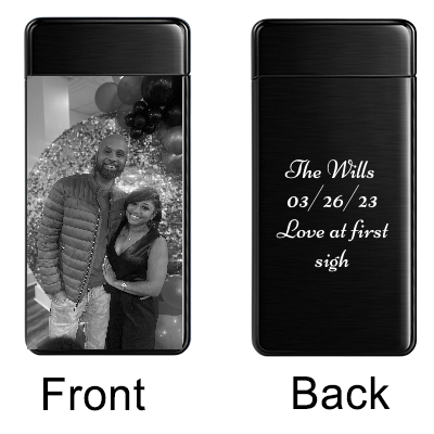 Custom Photo Engraved Lighter, Personalized Picture Engraved Electric Lighter Rechargeable for Men, Dad, Boyfriend