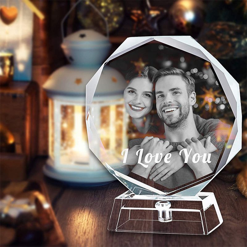 3D Crystal Cube Picture, Photo Personalized & Custom Round Crystal Las ...